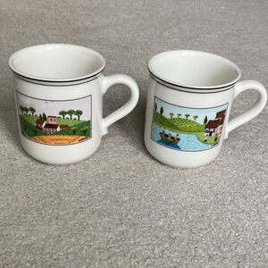Villeroy & Boch design naif mugs - farmland and boaters